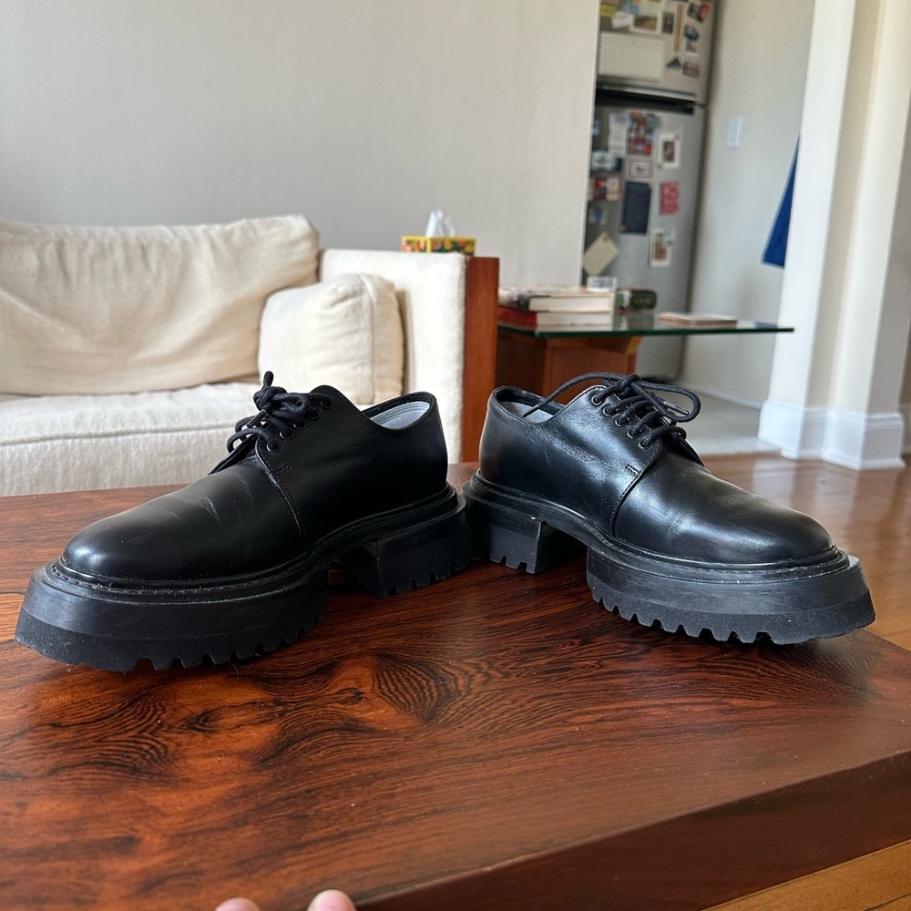 Chunky black COS derby shoes